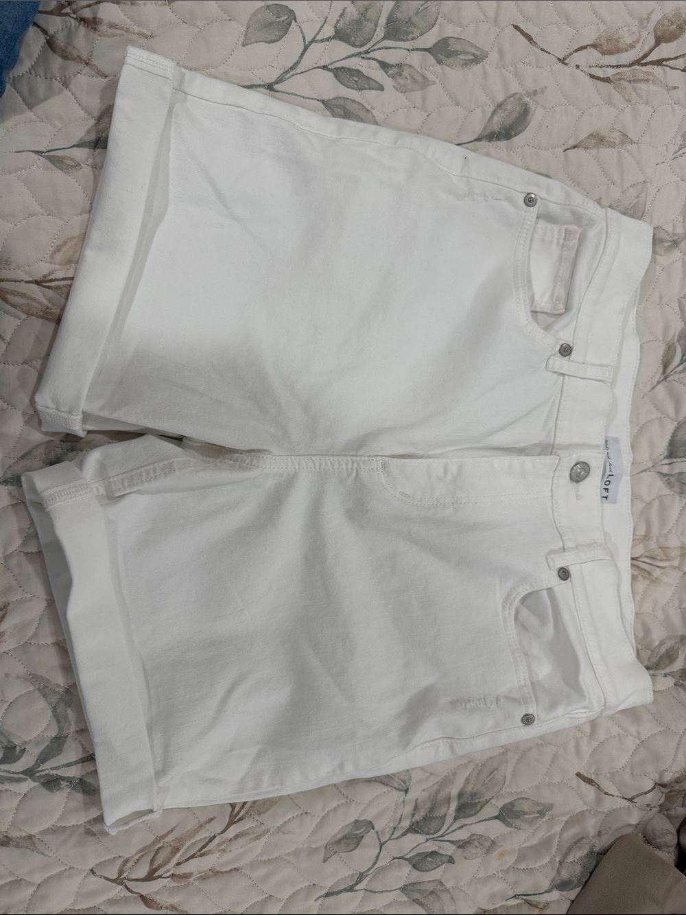 LOFT White Denim Shorts